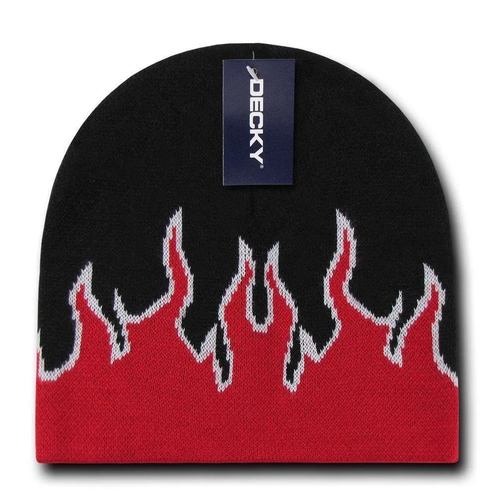 1 Dozen Boys Girls Kids Youth Decky Fire Flame Beanies Caps Hats Wholesale Lot