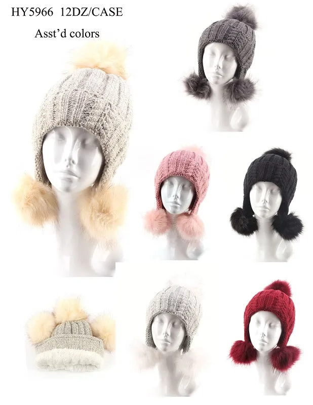 5966 Ladies Fashion Insulated Beanie Hats Wholesale