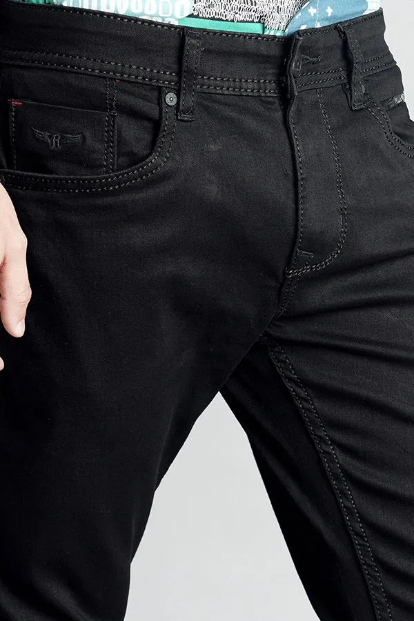 Black 5 Pocket Low-Rise Ankle Length Jeans