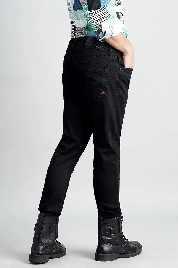 Black 5 Pocket Low-Rise Ankle Length Jeans