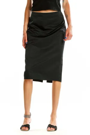 Black Pencil Midi Skirt