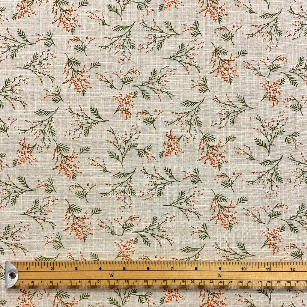 Blossom Branches Linen Mix Fabric