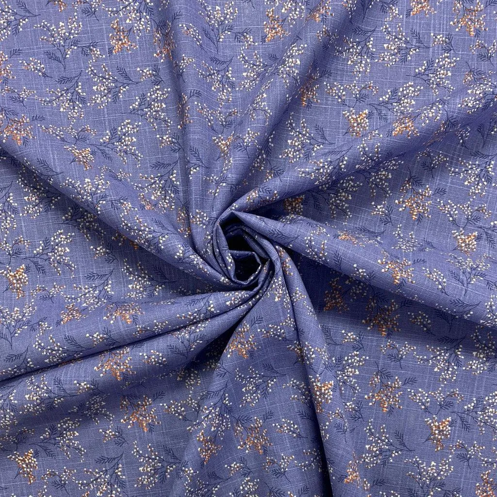 Blossom Branches Linen Mix Fabric