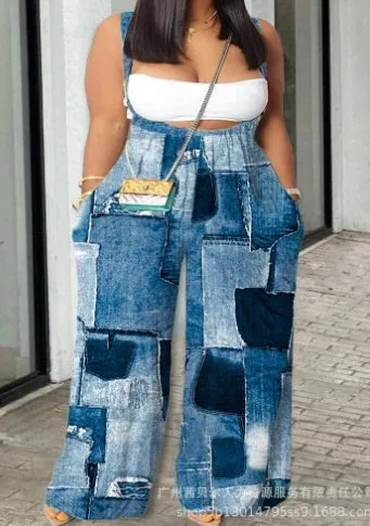 Casual Pink Overalls for Women 2024 Summer Sleeveless Drawstring Wide Leg Suspender High Waist Pocket Design Women's Jumpsuit