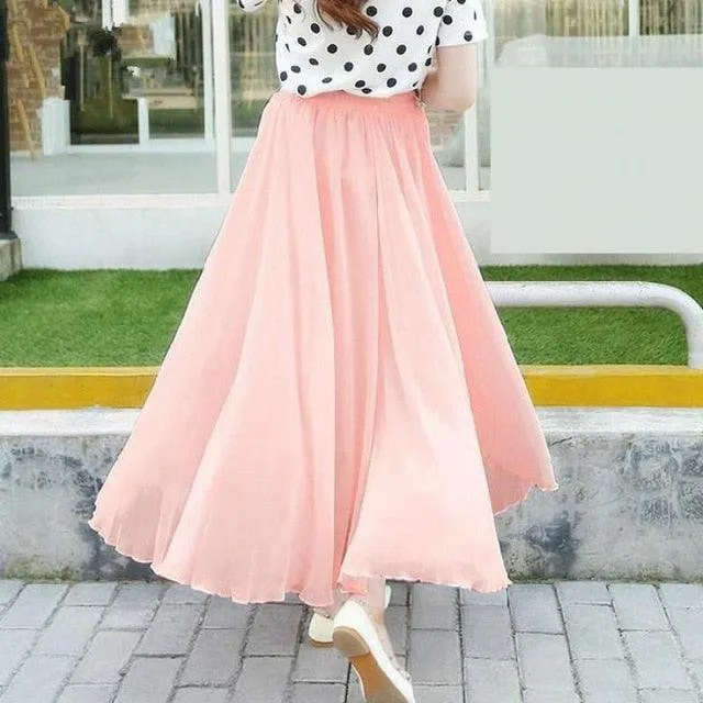 Casual Solid Ankle-length Natural Women Skirts
