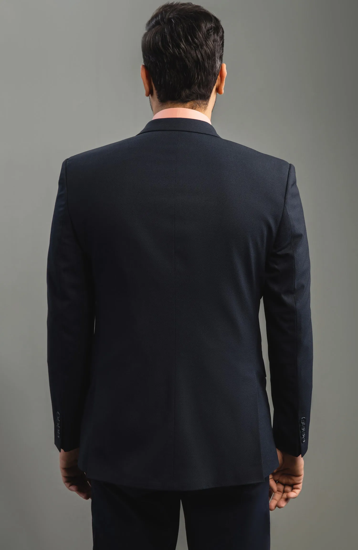 Contrast Textured Navy
