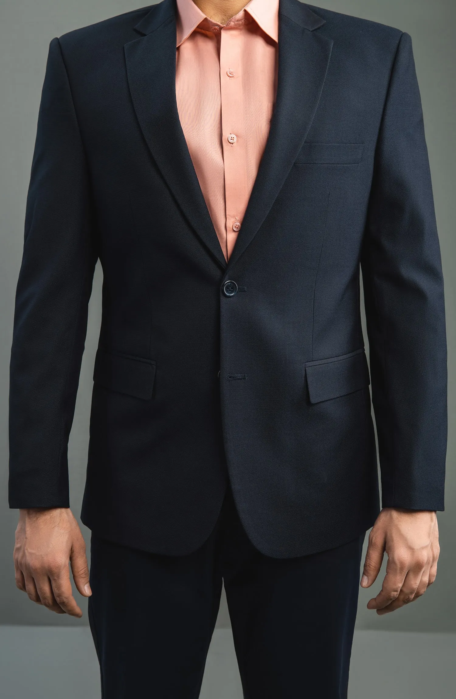 Contrast Textured Navy