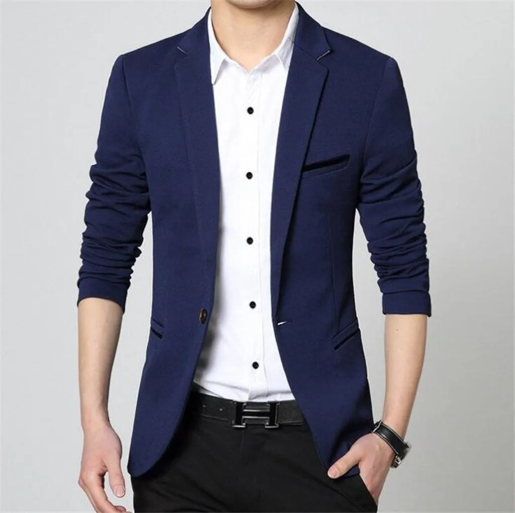 Covrlge 2018 Spring Autumn New Men Blazer Fashion Slim Fit Male Suit Jacket Coat Elegant Mens Dress Clothes Wedding Coat MWX013