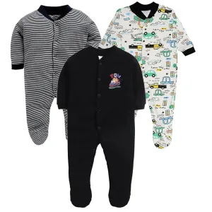 Daddy - G Rompers/Sleepsuits/Jumpsuit /Night Suits for New Born Babies - Black
