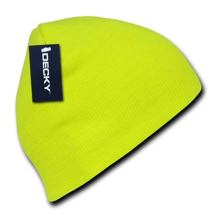 Decky Bright Neon Short Uncuff Beanies Caps Hats Knit Ski Skull Snowboard Winter