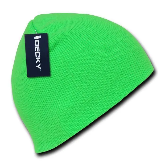 Decky Bright Neon Short Uncuff Beanies Caps Hats Knit Ski Skull Snowboard Winter