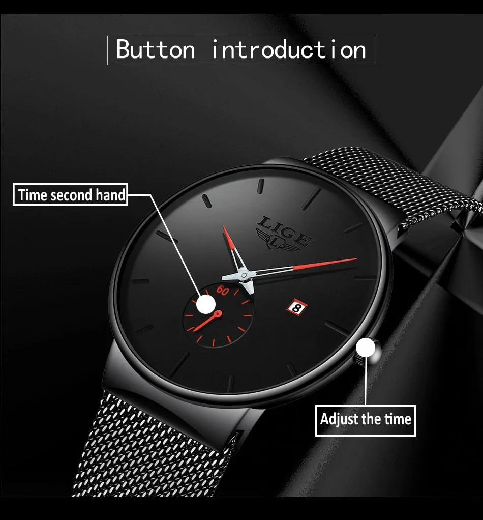 Fashion  Casual Waterproof Quartz Clock Mens Watches