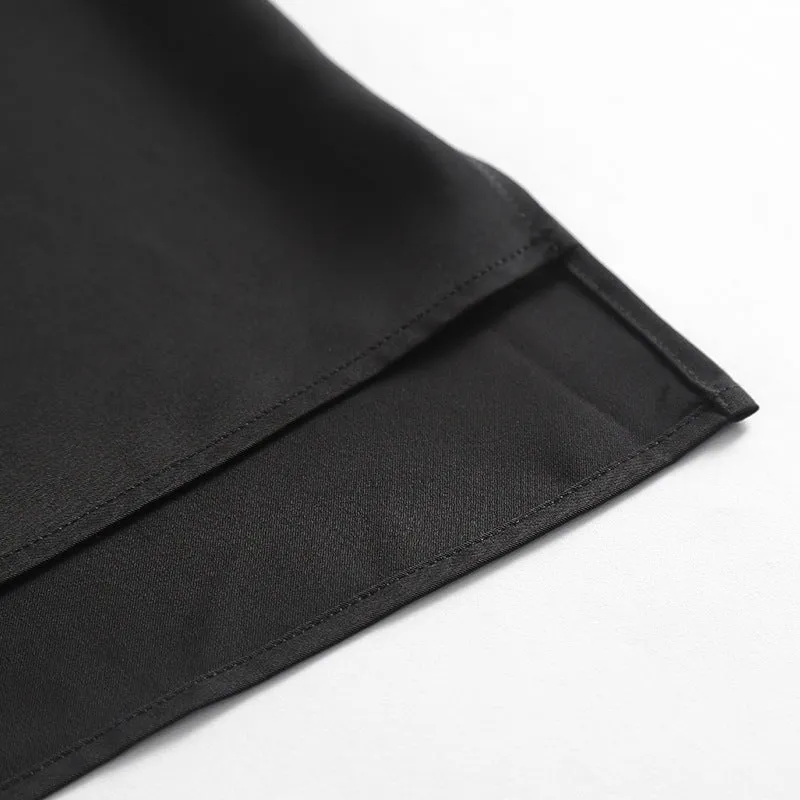 Fashion Solid O-Neck Stitching Asymmetrical Shift Dress
