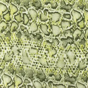 Happy Yellow-Black-Ivory Reptile Pattern Printed Silk Chiffon Fabric