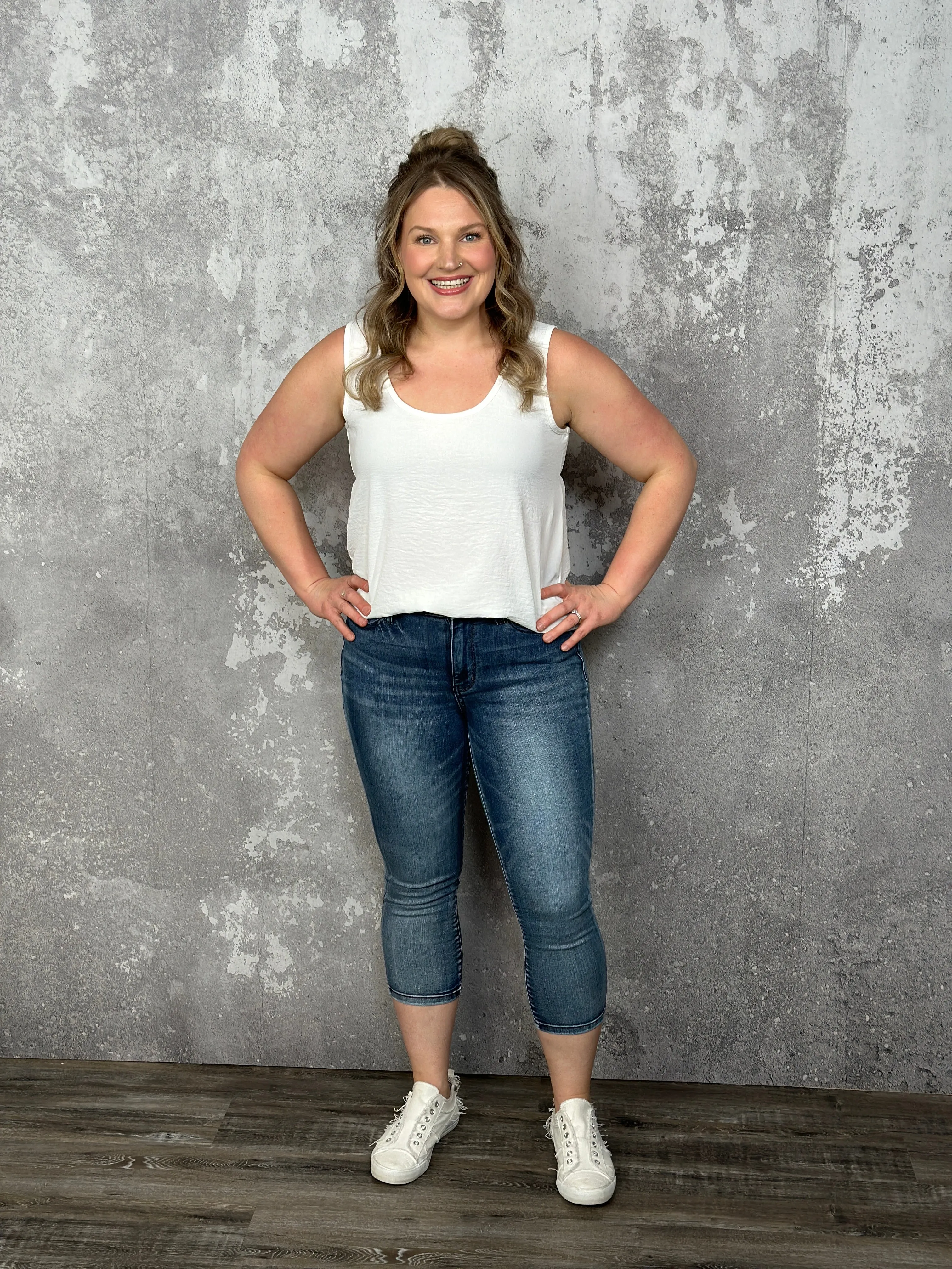 Judy Blue Medium Wash Capri Jean (sizes 24-22W) - FINAL SALE