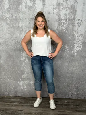 Judy Blue Medium Wash Capri Jean (sizes 24-22W) - FINAL SALE