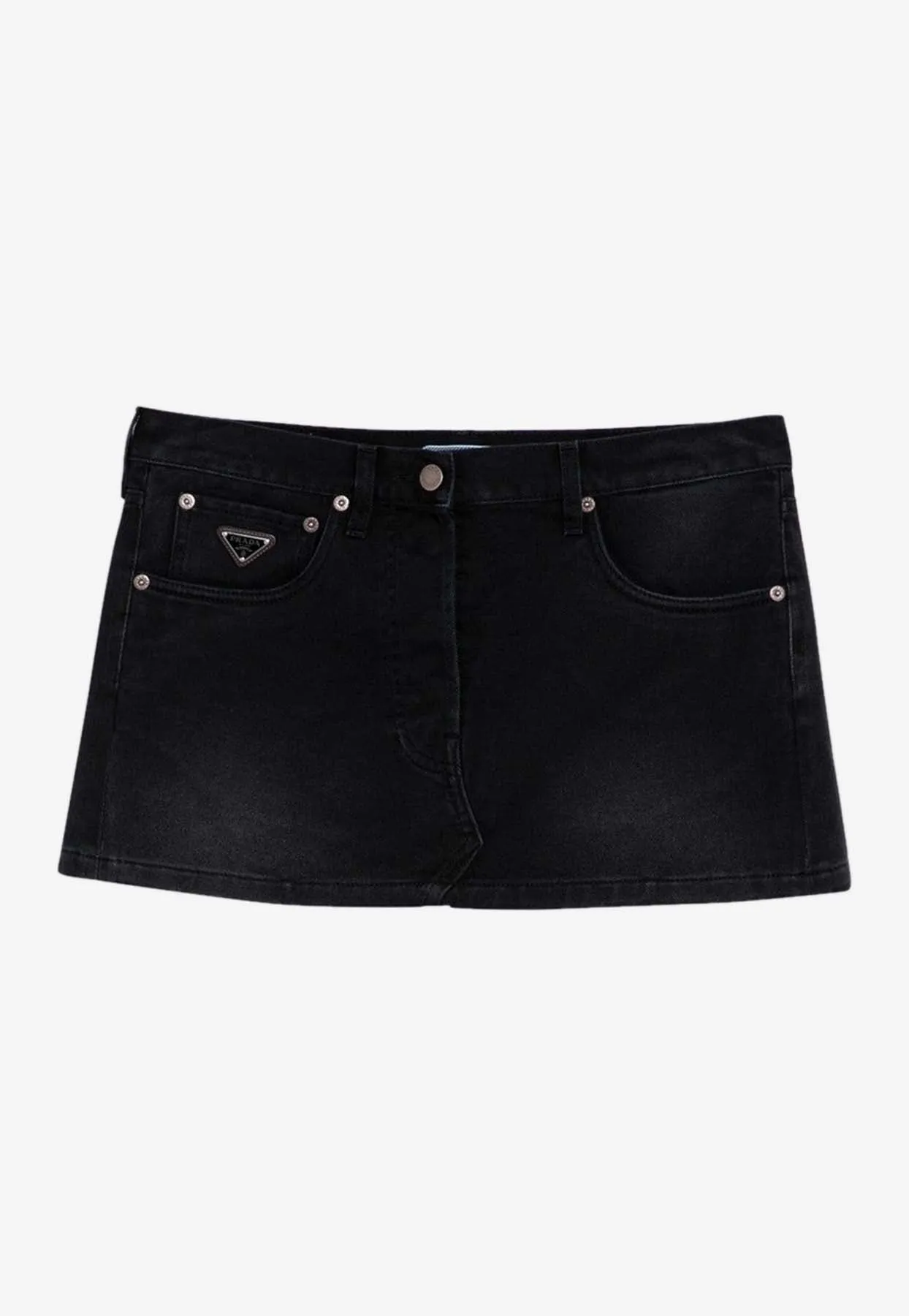 Logo-Patch Mini Denim Skirt