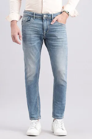 Lt Blue 5 Pocket Low-Rise Ankle Length Jeans