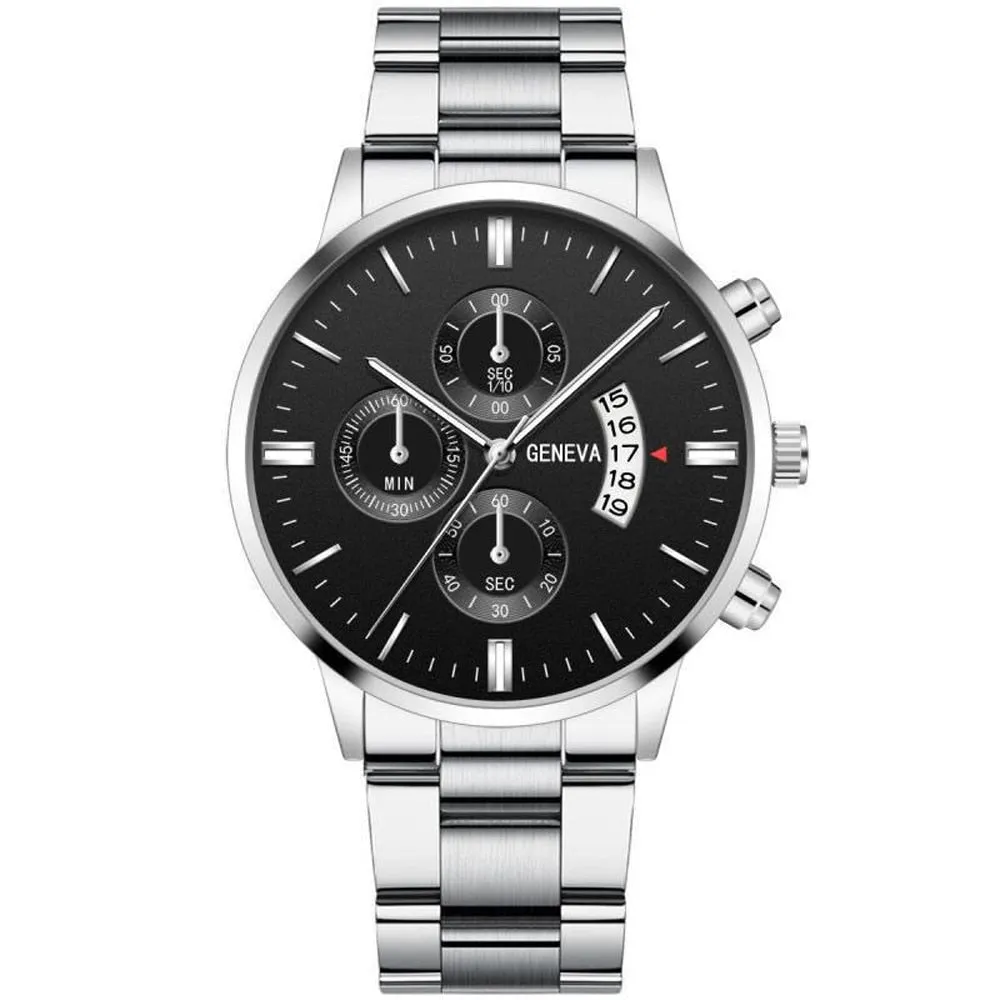 Luxury Casual Watch Quartz Stainless Steel Waterproof Calendar Sports Clock Watches