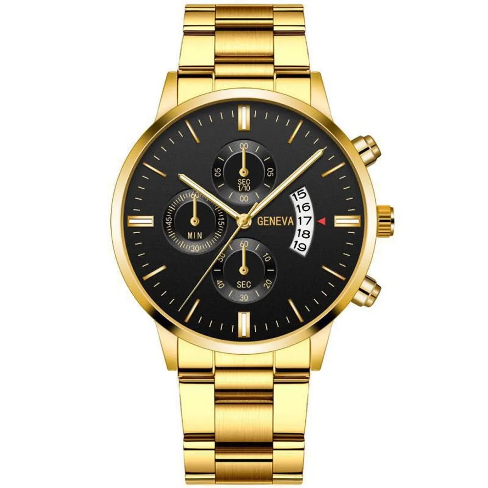 Luxury Casual Watch Quartz Stainless Steel Waterproof Calendar Sports Clock Watches