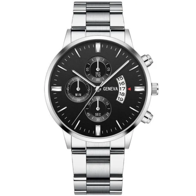 Luxury Casual Watch Quartz Stainless Steel Waterproof Calendar Sports Clock Watches