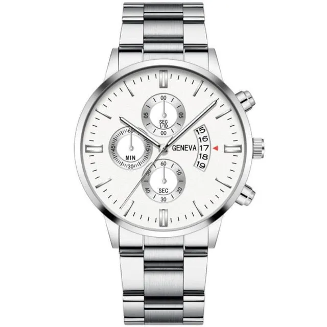 Luxury Casual Watch Quartz Stainless Steel Waterproof Calendar Sports Clock Watches