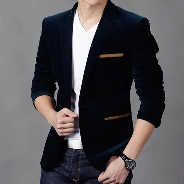 Men Blazer Fashion Slim Fit Men Blazers