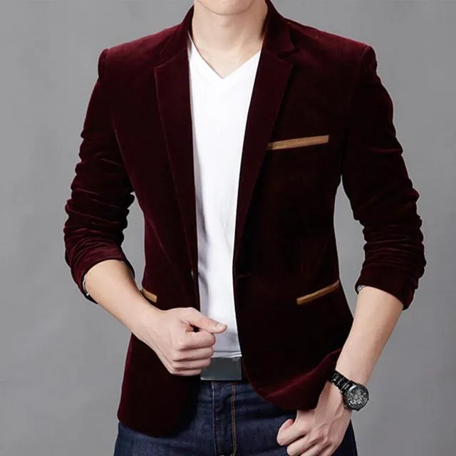 Men Blazer Fashion Slim Fit Men Blazers