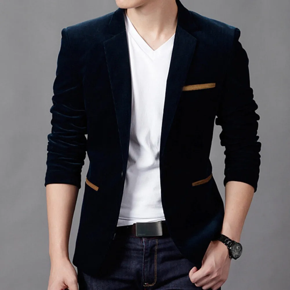 Men Blazer Fashion Slim Fit Men Blazers
