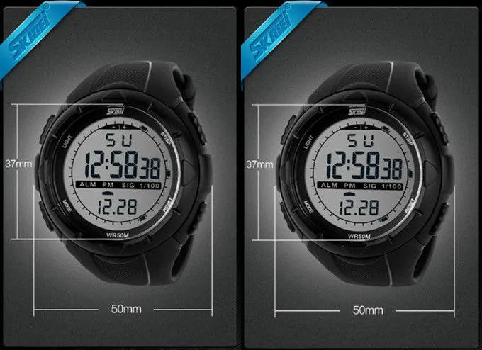 Men LED Digital Military Watch 50M Dive Swim Dress Sports Watches Fashion Outdoor Wristwatches
