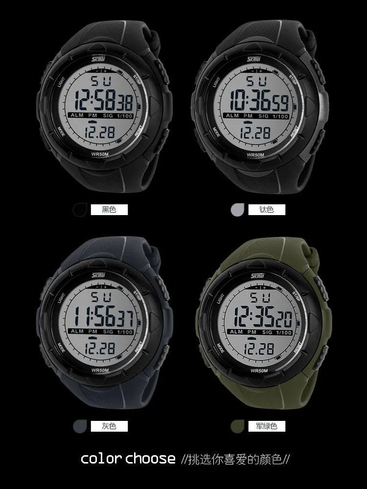 Men LED Digital Military Watch 50M Dive Swim Dress Sports Watches Fashion Outdoor Wristwatches