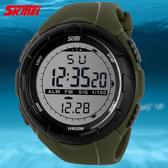 Men LED Digital Military Watch 50M Dive Swim Dress Sports Watches Fashion Outdoor Wristwatches