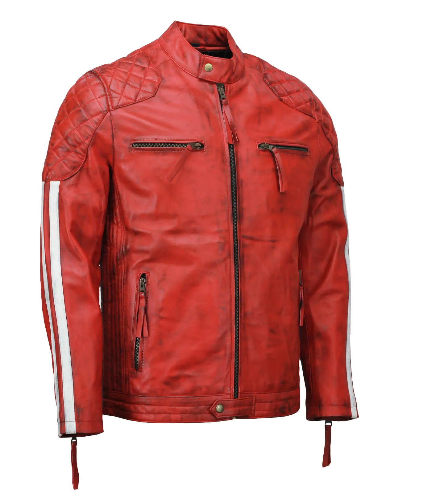 Men’s Red Motorcycle Leather Jacket