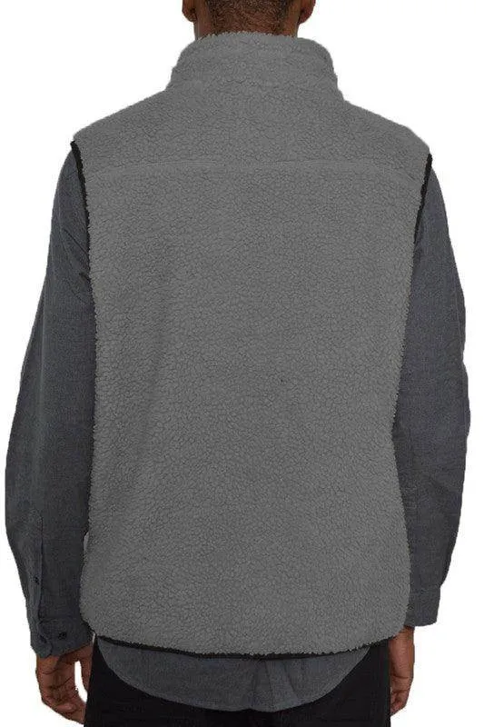 Mens Soft Padded Sherpa Fleece Vests