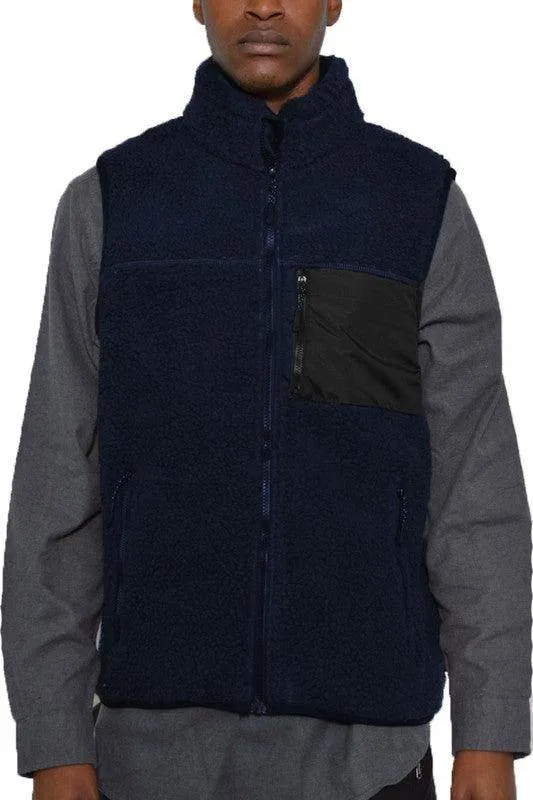 Mens Soft Padded Sherpa Fleece Vests