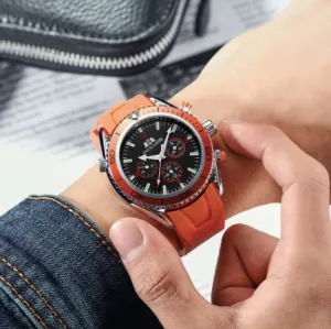 Mens Watch Rubber Strap Automatic Self Wind Mechanical Watch for Men