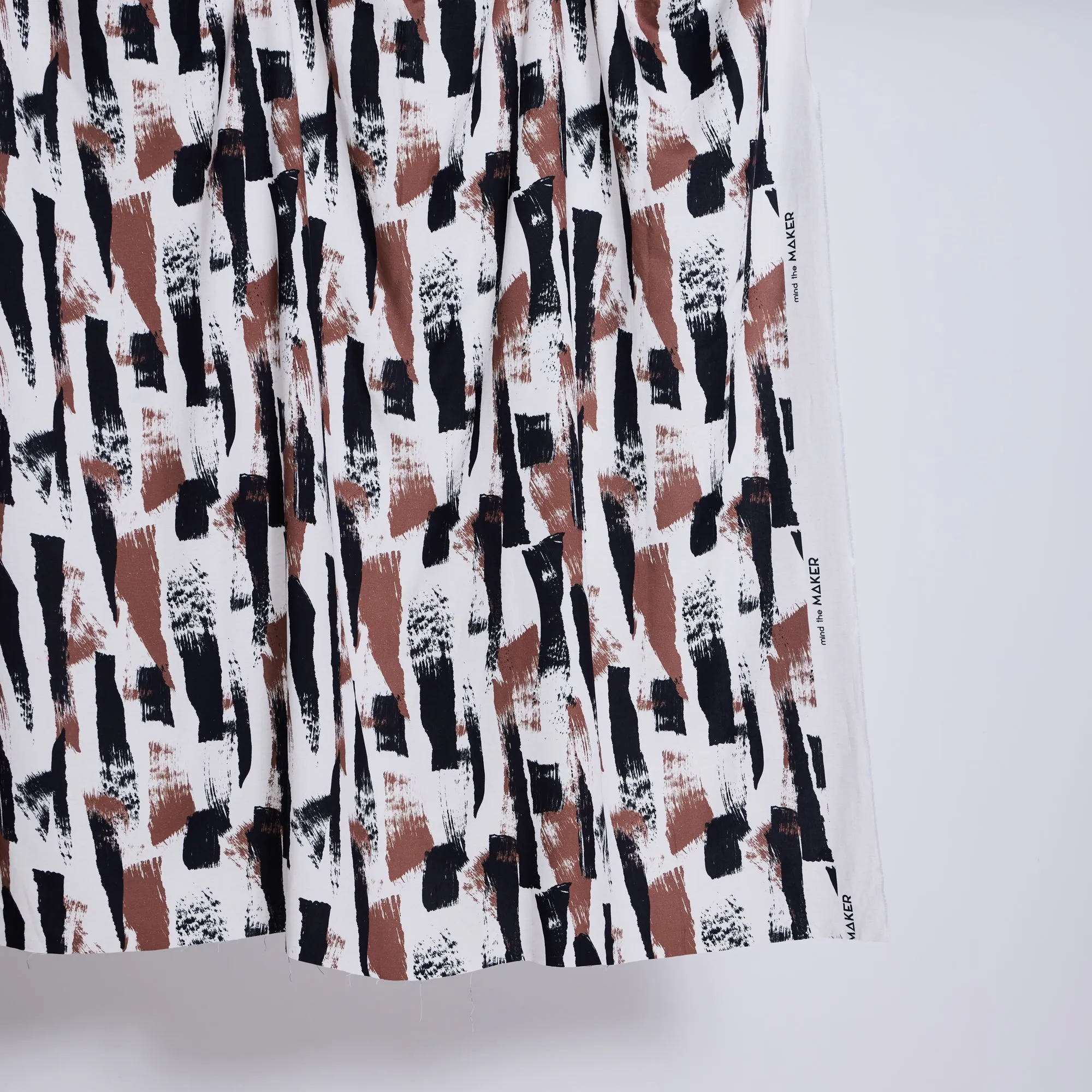 Mind The MAKER - Oda Brush Viscose Linen Noil in Black & Old Rose