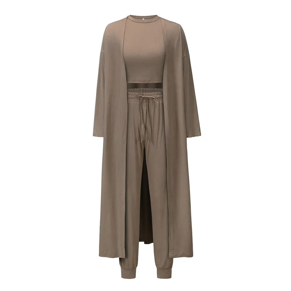 Oversized Knit Suit Women's Casual Blouse And Pants Vest Trousers Sports Pajamas