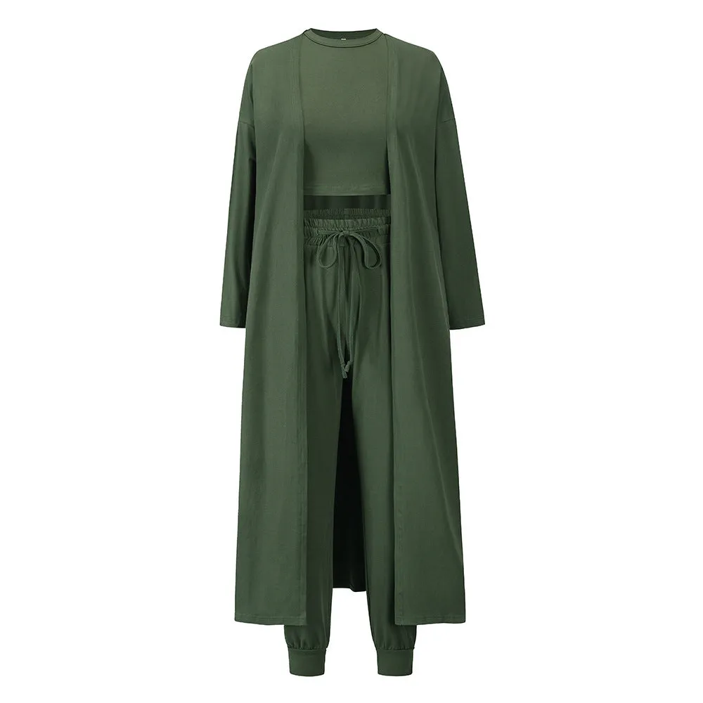 Oversized Knit Suit Women's Casual Blouse And Pants Vest Trousers Sports Pajamas
