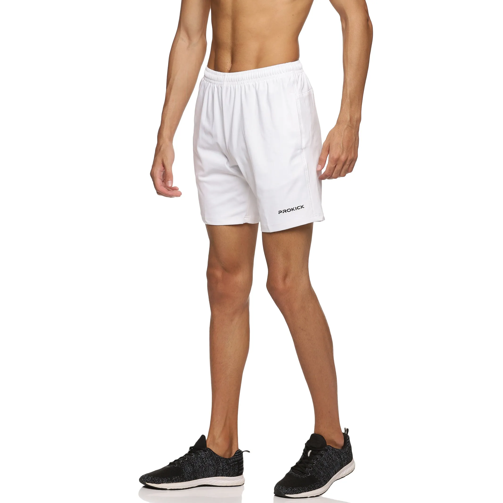 Prokick Lycra Sports Shorts for Men, White