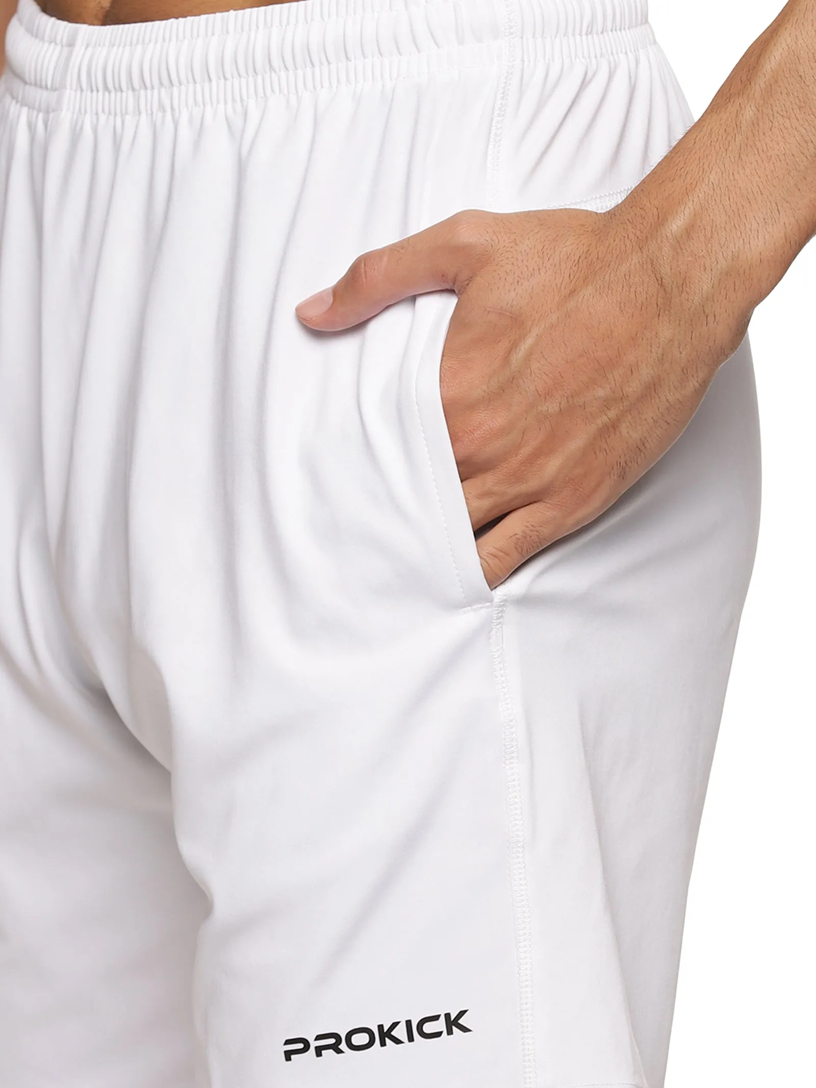 Prokick Lycra Sports Shorts for Men, White
