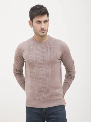SWEATER CREW NECK FULL SLEEVE LIGHT BROWN