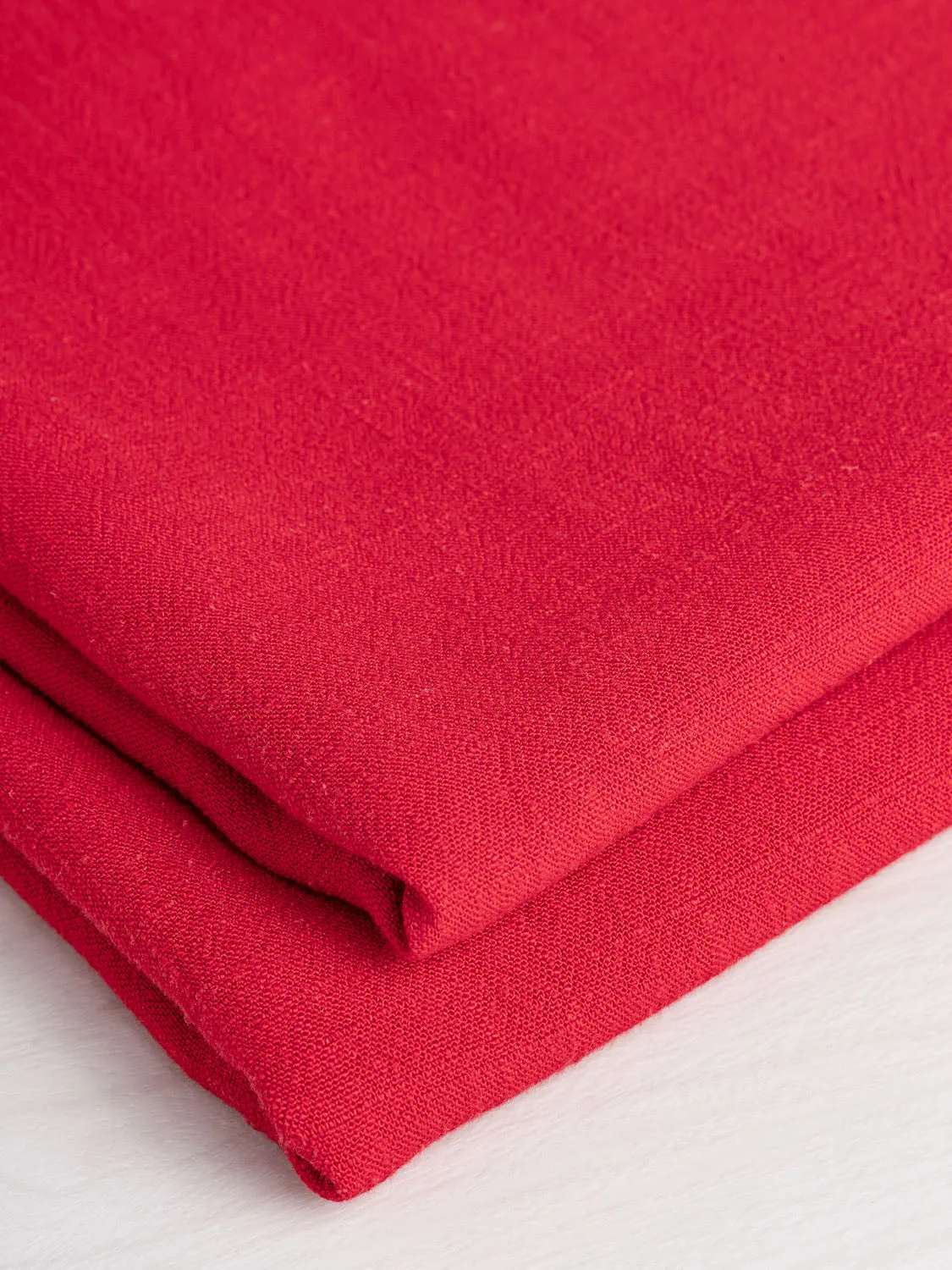 Textured Viscose Linen - Crimson