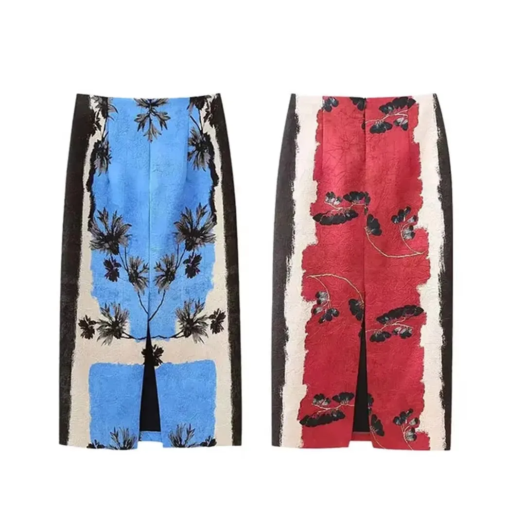 Valeria Printed Maxi Pencil Skirts