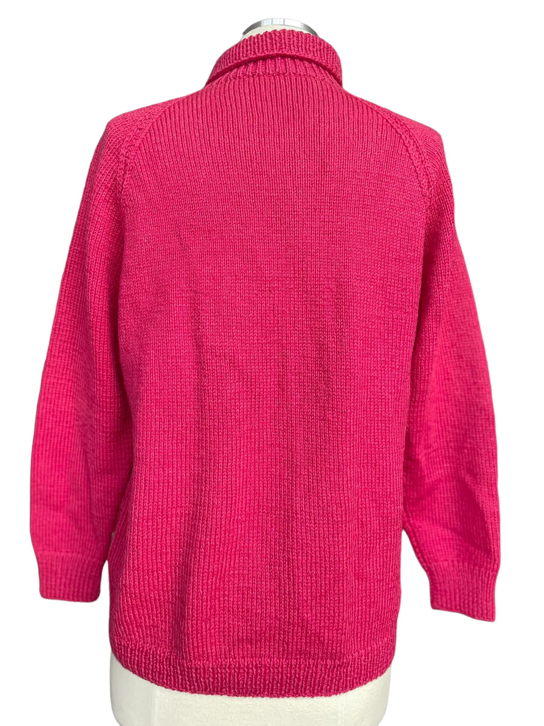 Vintage 1940's Wool Hand Knit Magenta Zip Up Cardigan Sweater | Barn Owl Vintage | Seattle True Vintage