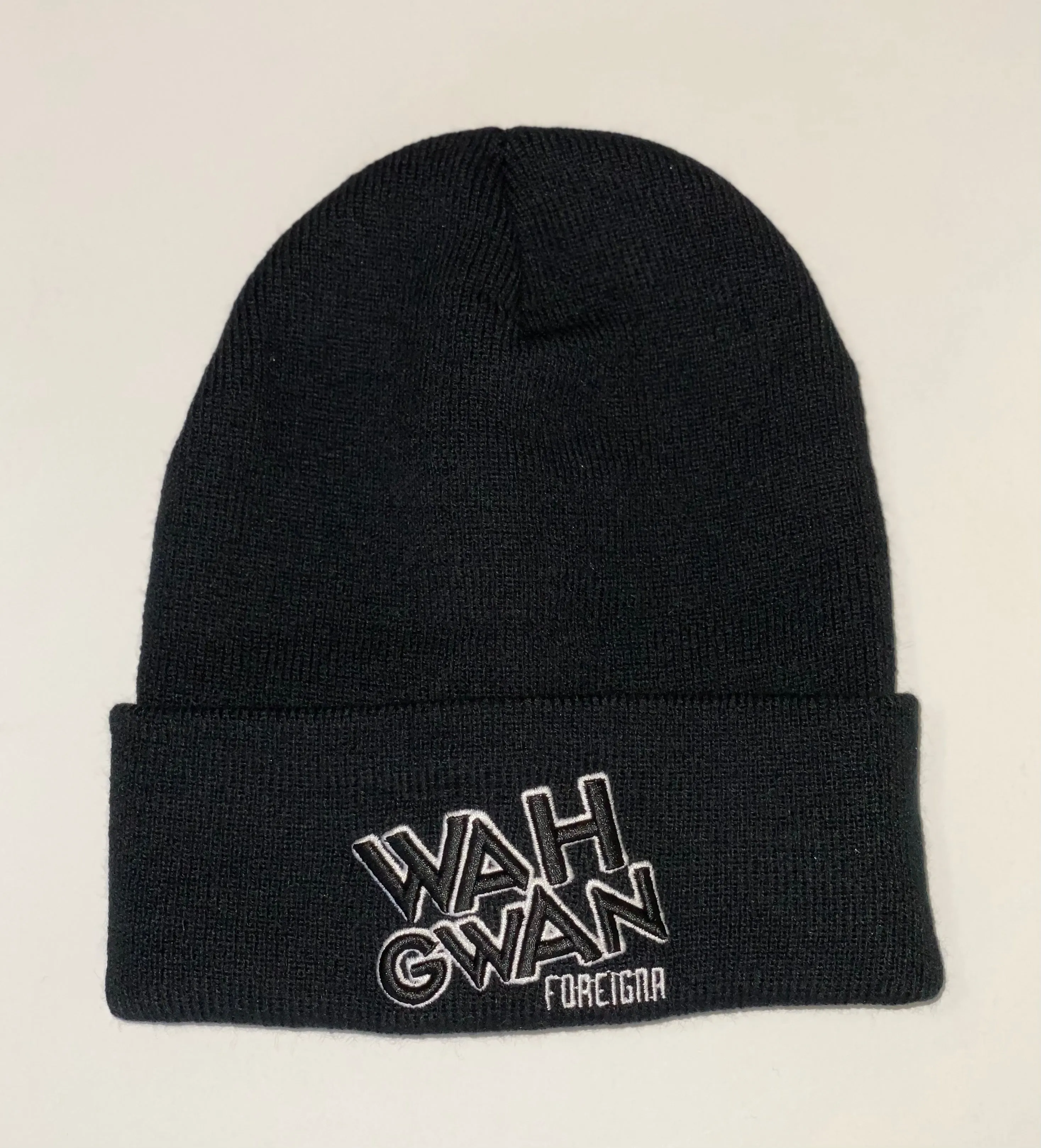 Wah Gwan 3D Beanie Hats - Black
