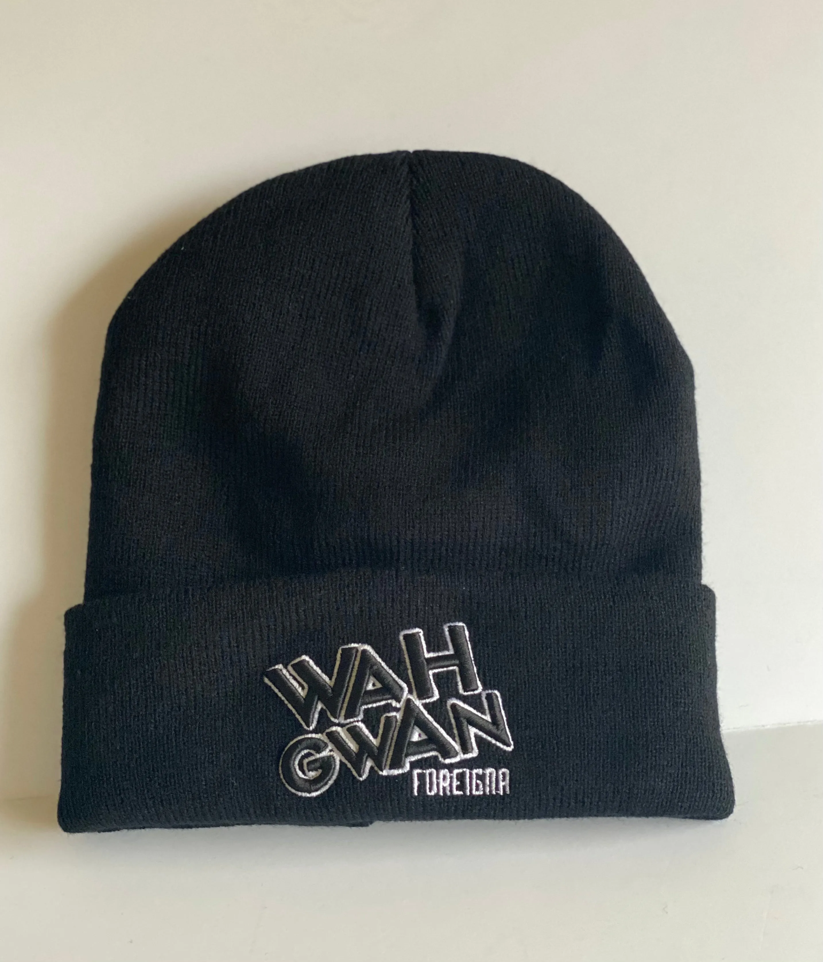 Wah Gwan 3D Beanie Hats - Black