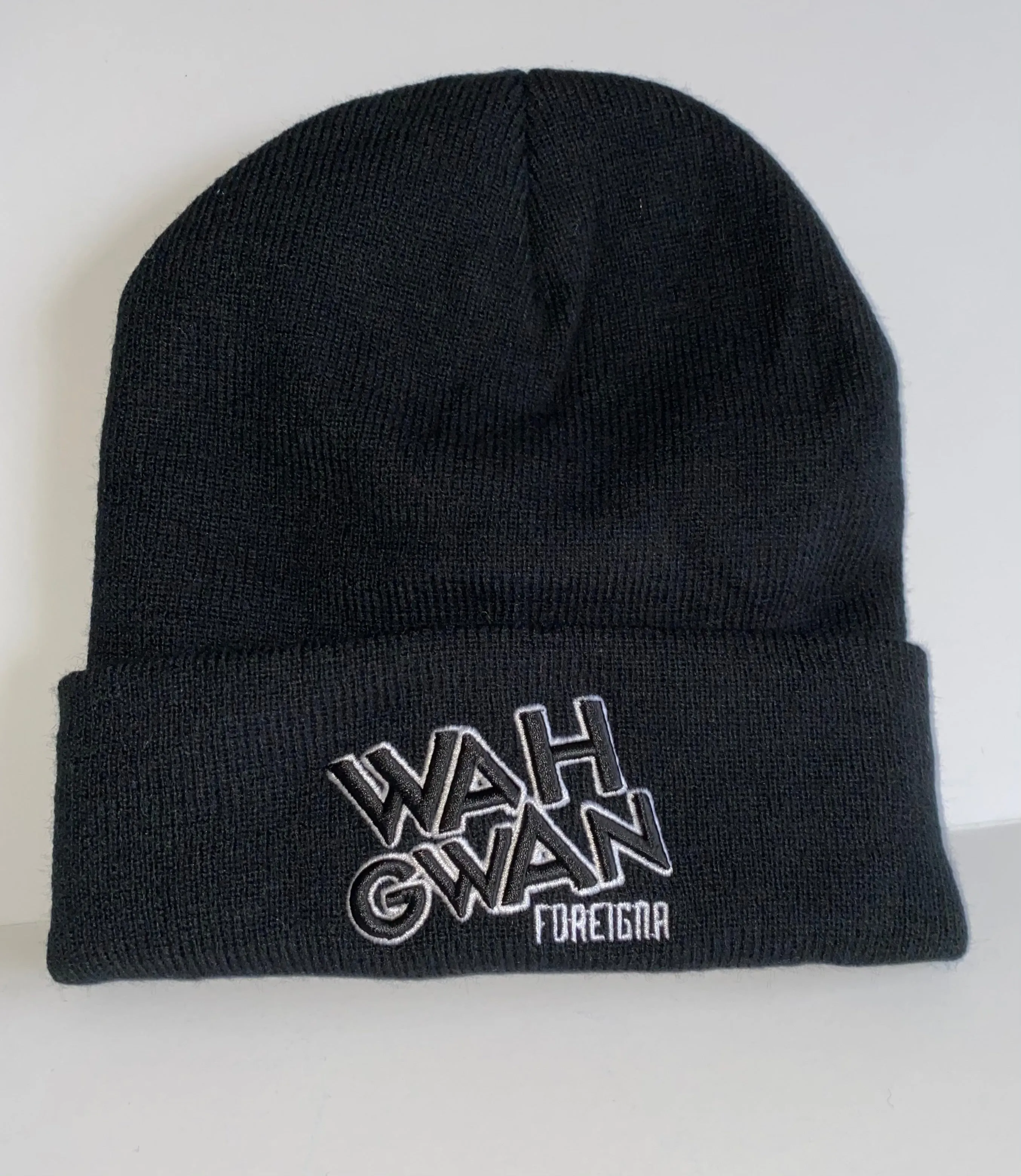 Wah Gwan 3D Beanie Hats - Black