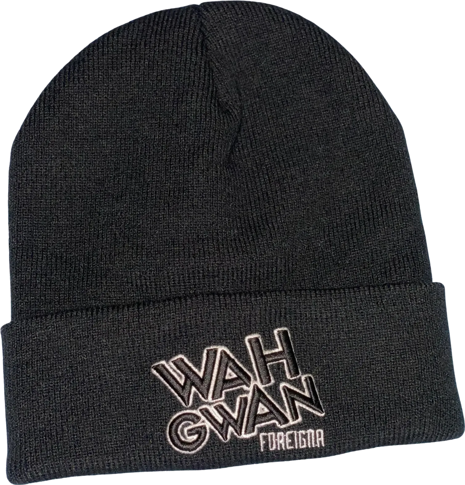 Wah Gwan 3D Beanie Hats - Black