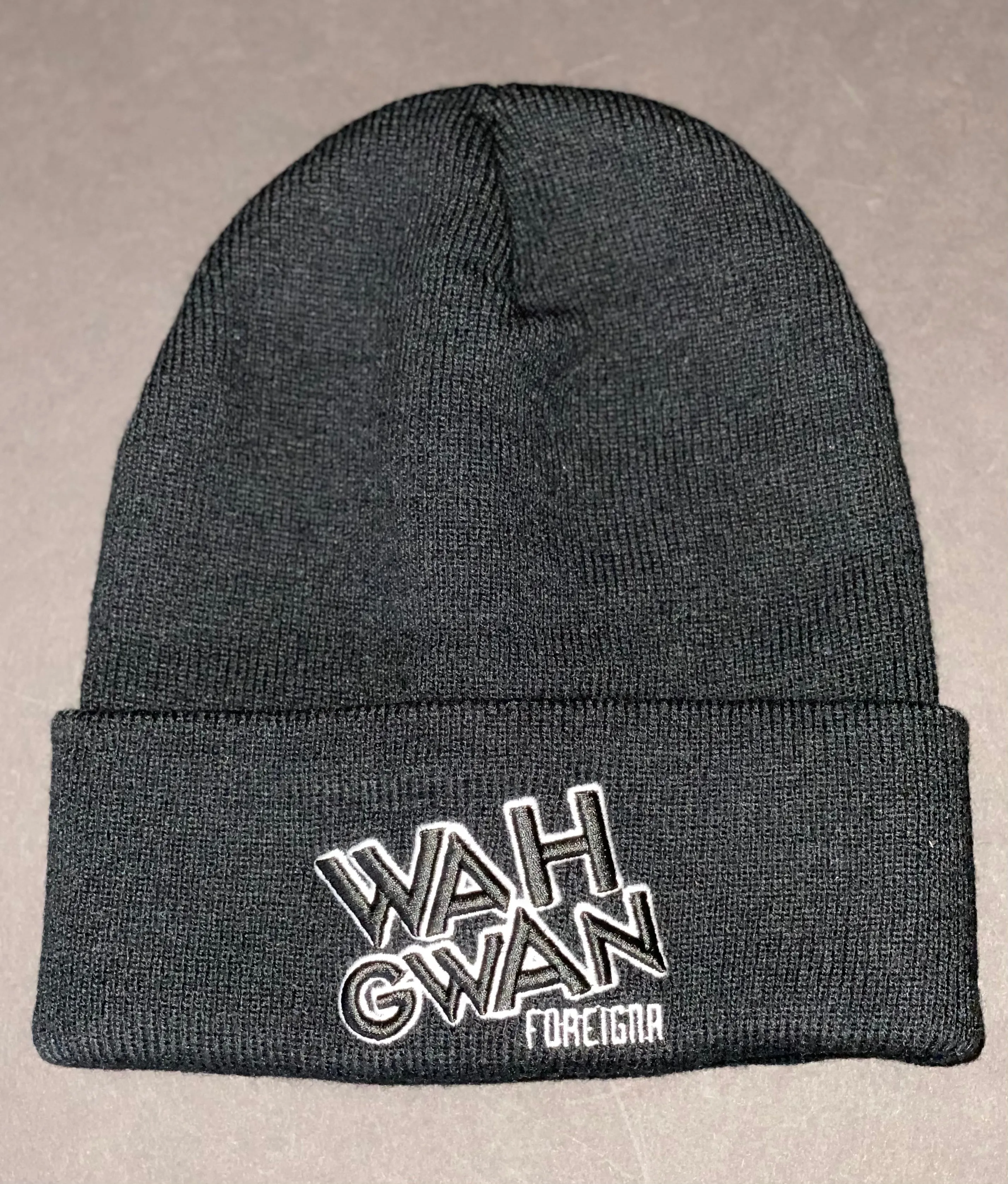 Wah Gwan 3D Beanie Hats - Black